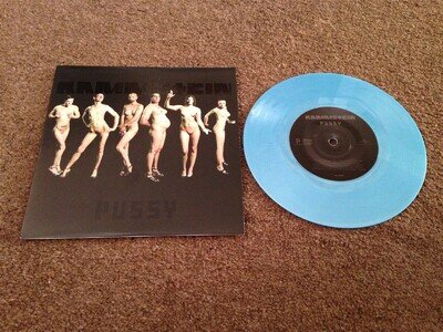 RAMMSTEIN PUSSY STUNNING MINT ULTRA LTD NUMBERED 7" SINGLE BLUE VINYL UNPLAYED