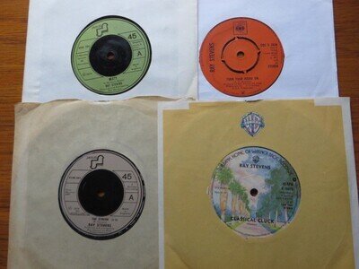 RAY STEVENS ~ 4 x UK 45's - MISTY, IN THE MOOD, TURN YOUR RADIO ON, THE STREAK