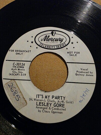 Lesley Gore "It's My Party/She's A Fool" Rare US Mercury 7" demo/promo 1962