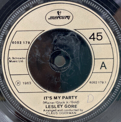 ROCK N ROLL 7" VINYL LESLEY GORE IT'S MY PARTY / JUDY'S TURN TO CRY
