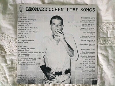 Leonard Cohen Live Songs 1973 Original 12" Vinyl LP Album Record CBS Excellent