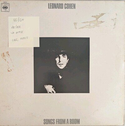 Leonard Cohen Songs From A Room Vinyl Record VG/G+ CBS32074