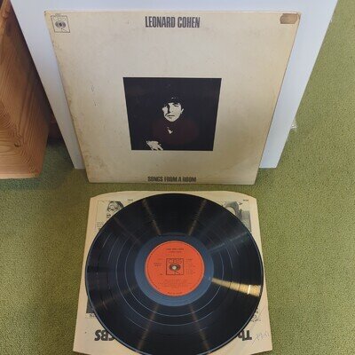 Leonard Cohen 1969 Songs from a Room Vinyl UK Vinyl CBS63587 Gold Stereo Sticker