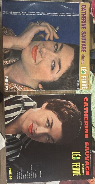 Catherine Sauvage Chante Leo Ferré 2x10 Volume 1 and 2 Vinyl LP Fr Mono 1972 EX