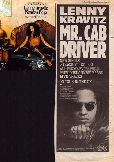 &" Vinyl: Lenny Kravitz - Heaven Help (1993) SOUL/FUNK w. bonus PRESS ADVERT VG+