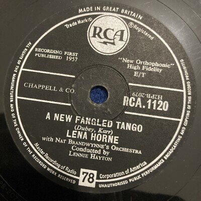 78rpm Jazz Lena Horne -A New Fangled Tango /Honeysuckle Rose