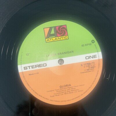 Vinyl 12" Record Laura Branigan Gloria 1982 Atlantic K 11759T STRAWBERRY UK A1B1