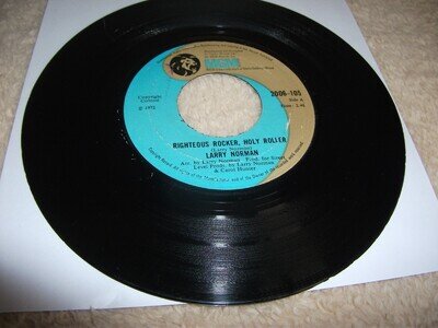 LARRY NORMAN RIGHTEOUS ROCKER , HOLY ROLLER 7" VINYL SINGLE VG