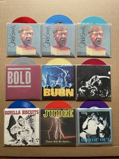 BURN JUDGE QUICKSAND BISCUITS INSIDE OUT LOT 7" vinyl nyhc sxe punk revelation