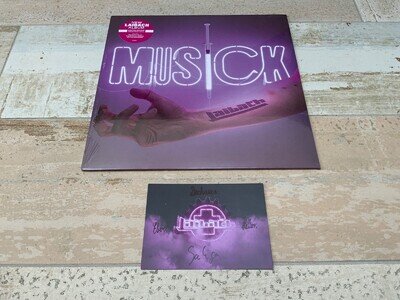 LAIBACH Musick limited edition neon pink vinyl LP new + signed autographed card