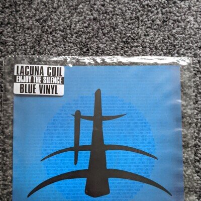 Lacuna Coil - Enjoy The Silence (2008) Blue 7" Vinyl w. signed postcard 77661-1