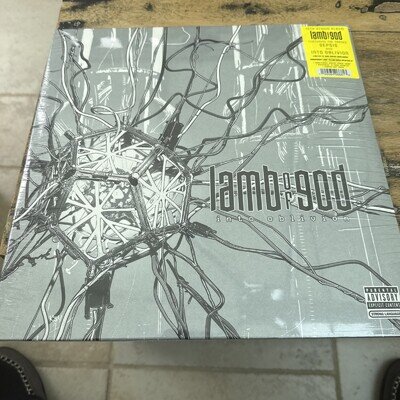 LAMB OF GOD INTO OBLIVION YELLOW/GREEN SPLATTER LP AND SIGNED PRINT ..SEALED