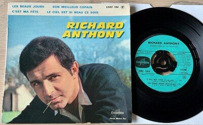 RICHARD ANTHONY LE BEAUX JOURS 7" EP COLUMBIA FRANCE (1963) VG CHANSON