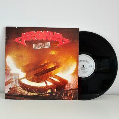Krokus – Hardware - Vinyl LP 1981 UK Ariola A1/B1 1st Press Heavy Metal EX/VG+