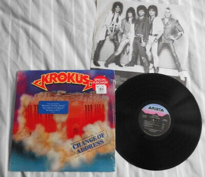 KROKUS : CHANGE OF ADDRESS : USA ARISTA LABEL L.P + INNER FROM 1986
