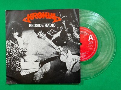 Krokus - Bedside Radio - CLEAR 7" Vinyl, 1980 Ariola ARO 225 - Mint