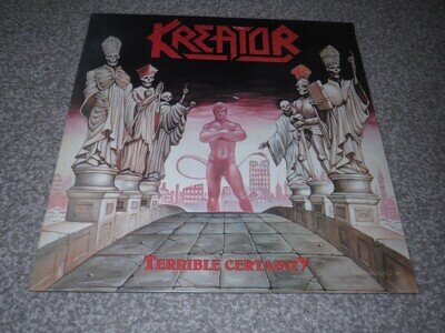 KREATOR ~TERRIBLE CERTAINTY~ AWESOME RARE FIRST PRESS LP VINYL SLAYER EXODUS EX+
