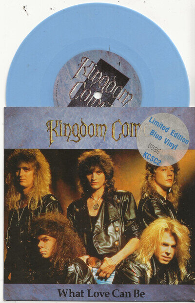 KINGDOM COME - WHAT LOVE CAN BE NUMBERED EDITION UK BLUE VINYL SINGLE, MINT