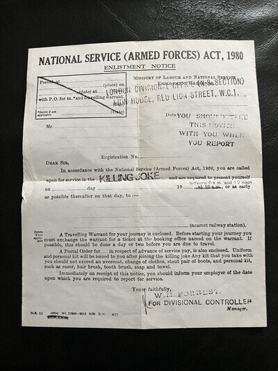 KILLING JOKE WARDANCE 1980 MALICIOUS DAMAGE NATIONAL SERVICE PAPERS ONLY NO 7”