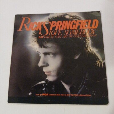 Rick Springfield 'Love Somebody' 7" Vinyl Single. Very Good Condition