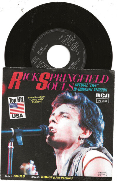 RICK SPRINGFIELD - SOULS LIVE SINGLE FROM GERMANY, USA FLAG SLEEVE