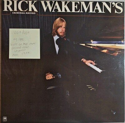 Rick Wakeman Criminal Record Vinyl Record VG+/VG+ AMLK 64660 1977