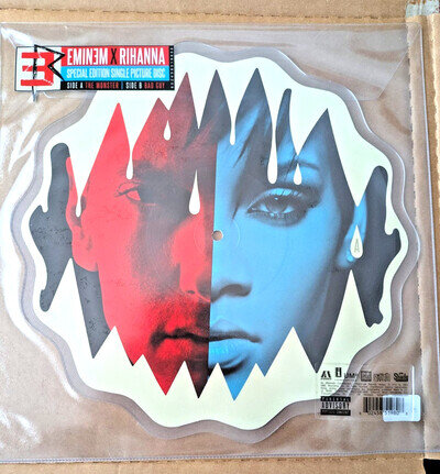Eminem v Rihanna The Monster/Bad guy 12" shaped pic disc (new sealed)