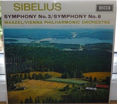 SXL 6364, WB, LORIN MAAZEL, SIBELIUS, SYMPHONY 3 & 6, DECCA STEREO LP, 1968
