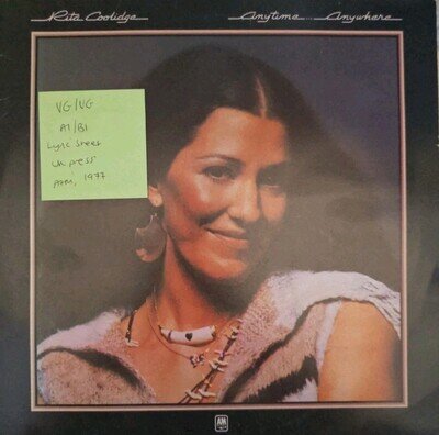 Rita Coolidge Anytime Anywhere Vinyl Record VG/VG AMLH64616 1977