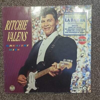 VINTAGE 1987 80s RCA RITCHIE VALENS - GREATEST HITS 12" LP ALBUM VINYL RECORD