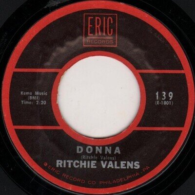 Ritchie Valens - Donna / La Bamba 7", Single, RE, Styrene Eric Records L60