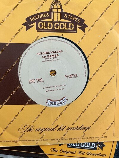 Ritchie Valens Donna. La Bamba. 7 ” vinyl. 1980 old gold
