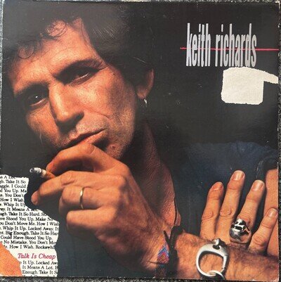 Keith Richards Talk Is Cheap 1988 UK Virgin Vinyl LP V2554 With inner Ex