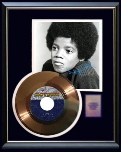 MICHAEL JACKSON 5 FIVE BEN GOLD RECORD 45 RPM W-AUTOGRAPH PRINTED SIGNED RARE1