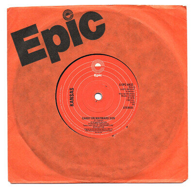 KANSAS - CARRY ON WAYWARD SON 7" 45 N MINT VINYL Original 1976 UK Single