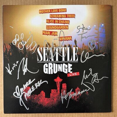 Seattle Grunge Live Vinyl Record Pearl Jam Nirvana Mudhoney Signed Autographed