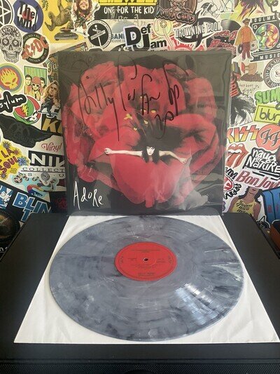 SMASHING PUMPKINS Adore 2LP VG++ GRAY MARBLE VINYL AUTOGRAPHED SIGNED