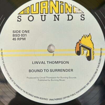 Linval Thompson – Bound To Surrender /12" Vinyl/Reggae: Roots/BSD031/VG++