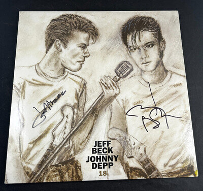 2022 JOHNNY DEPP & JEFF BECK 18 DUAL SIGNED GOLD PRESSED VINYL LP RHINO - NO COA