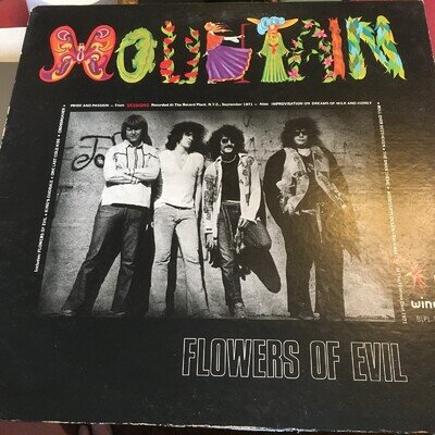 MOUNTAIN FLOWERS OF EVIL JAPANESE ORIGINAL WINDFALL VINYL LP RECORD LESLIE WEST