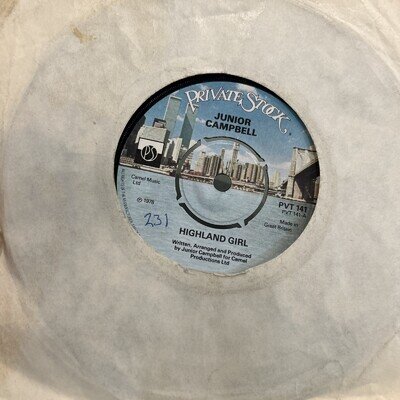 JUNIOR CAMPBELL - Highland Girl 7” Vinyl Record VG