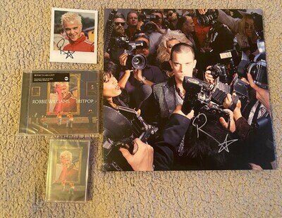 Robbie Williams Life Thru A Lens Hand Signed Vinyl, Coke Bottle Clear, Photo, CD