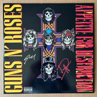 Autographed Steven Adler Guns N Roses Signed Appetite For Destruction Album LP