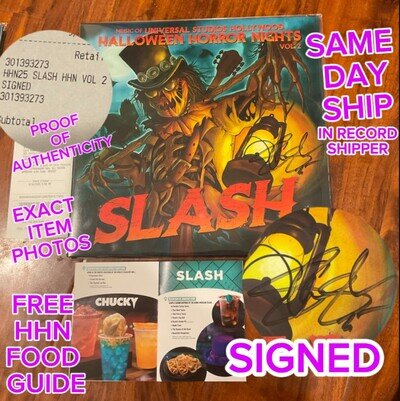 NEW Halloween Horror Nights Vol 2 SLASH SIGNED Vinyl LP HHN Guns n Roses 2025