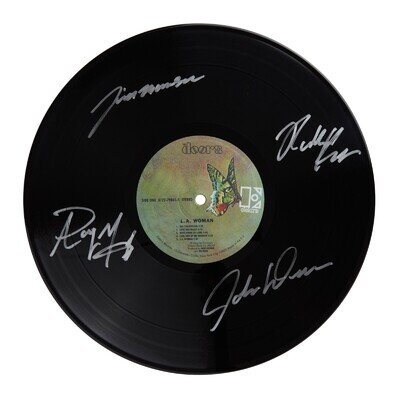 The Doors With Printed Signed Autograph Vinyl Record Art