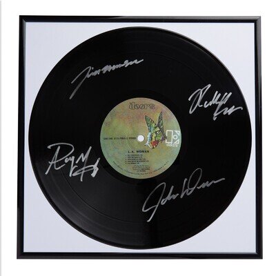 The Doors With Printed Signed Autograph Vinyl Record Art With Frame