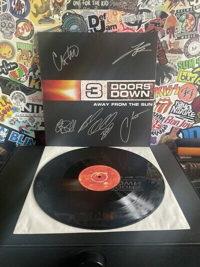 3 DOORS DOWN Away From The Sun 2LP VG+ VINYL AUTOGRAPHED SIGNED VINYL