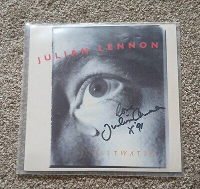 Signed Julian Lennon Saltwater Single Vinyl
