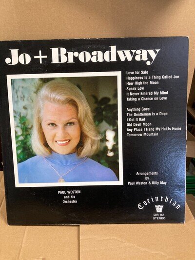 JO STAFFORD JO + BROADWAY, VINYL LP, COR112, VG+