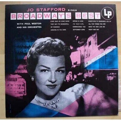 JO STAFFORD SINGS BROADWAY'S BEST LP 1980 ISSUE WITH INSERT JAPANESE